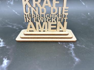 Vater Unser Wortkreuz mit Sockel